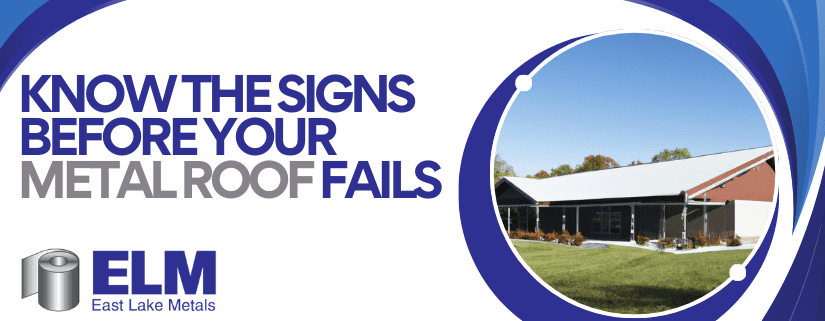 Signs to replace metal roofing with East Lake Metals.
