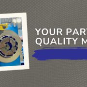 A technician in a manufacturing facility carefully inspecting a large copper-colored metal coil during the slitting process, highlighting the precision of an expert metal roofing supplier in Northwest Indiana.