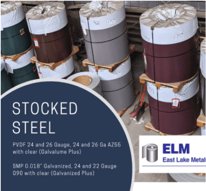 Stocked Steel PVDF, SMP, Galvalume Plus Stocked Steel PVDF, SMP, Galvalume Plus